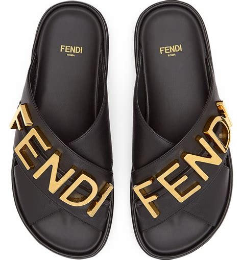 fendi motif slides|Slides & Sandals .